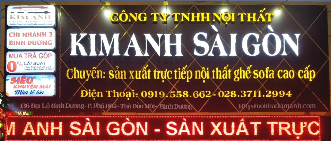 Nội thất Kim Anh Sài Gòn Sản xuất trực tiếp nội thất, Ghế Sofa  giá rẻ ban trả góp tại Bình Dương